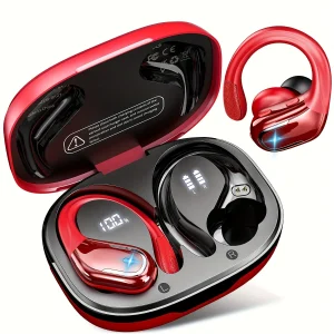 Wireless Earbuds For Running Sports With Earhooks, Noise Cancelling